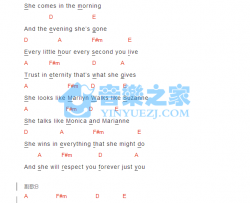 She吉他谱 A调和弦谱_音乐之家编配_Groove Coverage