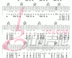 《坐在巷口的那对男女》吉他谱_C调_自然卷_吉他伴奏弹唱六线谱