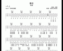 喜欢吉他谱_张悬_C调简单版吉他弹唱谱