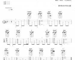 蒲公英的约定指弹谱_周杰伦_C调指法_吉他演示视频
