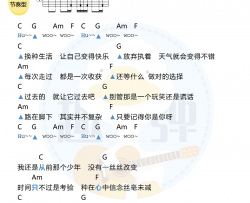 梦然《少年》吉他谱-高清C调和弦谱-趣弹吉他 Guitar Music Score