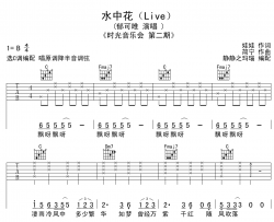 水中花吉他谱_郁可唯_《水中花》C调指法弹唱六线谱