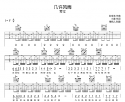 几许风雨吉他谱_罗文_F调吉他弹唱谱