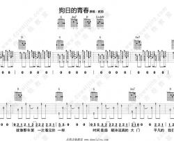 狗日的青春吉他谱-贰佰-吉他弹唱教学视频
