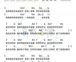 田馥甄《或是一首歌》吉他谱(C调)-Guitar Music Score