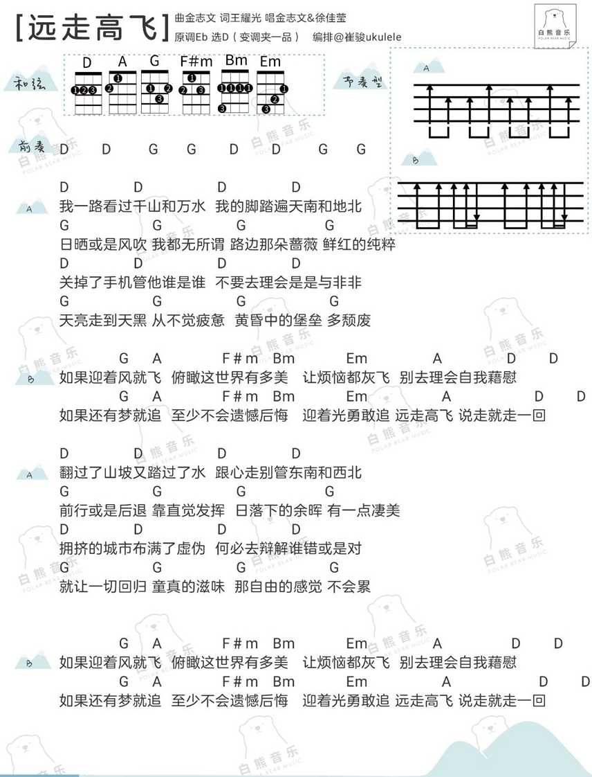 远走高飞尤克里里谱-金志文 忘记一段情伤选择旅行1